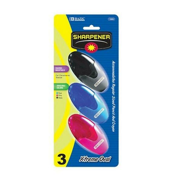 Bazic Products Bazic Xtreme Oval Sharpener w/ Receptacle Pack of 24 1909
